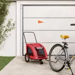 Remorcă de bicicletă animale companie, roșu, textil oxford/fier GartenMobel Dekor