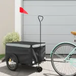 Remorcă pentru biciclete, negru și gri, 30 kg, fier GartenMobel Dekor