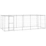 Padoc câini de exterior cu acoperiș, 12,1 m², oțel galvanizat GartenMobel Dekor