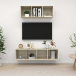 Set de dulapuri TV, 2 piese, stejar sonoma, lemn prelucrat GartenMobel Dekor