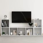 Set de dulapuri TV, 3 piese, alb, lemn prelucrat GartenMobel Dekor