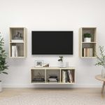 Set de dulapuri TV, 3 piese, stejar Sonoma, lemn prelucrat GartenMobel Dekor