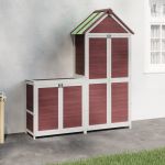 Set magazie de unelte de grădină 2 piese cafeniu lemn masiv pin GartenMobel Dekor