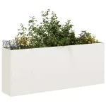 Jardinier alb 200x40x80 cm Oțel laminat la rece GartenMobel Dekor