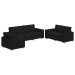 Set canapea 3 piese cu perne, țesătură neagră GartenMobel Dekor