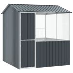 Cușcă pentru păsări  Antacită 215x78x200 cm Oțel galvanizat GartenMobel Dekor