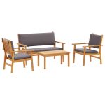 Set de canapea de grădină 4 piese cu perne din lemn masiv de acacia GartenMobel Dekor