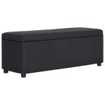 Bancă cu compartiment de depozitare, negru, 116 cm, poliester GartenMobel Dekor