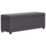 Banchetă cu zonă de depozitare, gri, 116 cm, piele ecologică GartenMobel Dekor