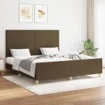 Cadru de pat fără saltea, maro închis, 160x200 cm, textil GartenMobel Dekor
