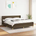 Pat box spring cu saltea, maro închis, 160x200 cm, textil GartenMobel Dekor