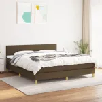 Pat box spring cu saltea, maro închis, 160x200 cm, textil GartenMobel Dekor