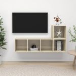 Set de dulapuri TV, 2 piese, stejar sonoma, lemn prelucrat GartenMobel Dekor
