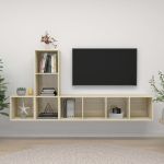 Set de dulapuri TV, 3 piese, stejar sonoma, lemn prelucrat GartenMobel Dekor
