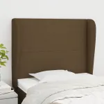 Tăblie de pat cu aripioare maro închis 83x23x118/128 cm textil GartenMobel Dekor