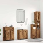 Set mobilier de baie, 4 piese, lemn vechi, lemn prelucrat GartenMobel Dekor