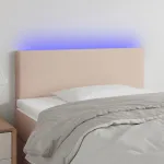 Tăblie de pat cu LED, cappuccino, 90x5x78/88cm, piele ecologică GartenMobel Dekor