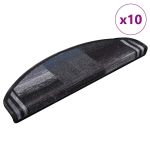 Covorașe scări autoadezive, 10 buc., negru și gri, 65x21x4 cm GartenMobel Dekor