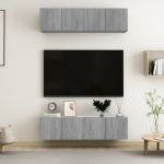 Comode TV, 4 buc., gri sonoma, 60x30x30 cm, lemn prelucrat GartenMobel Dekor