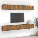 Comode TV, 8 buc., stejar fumuriu, 60x30x30 cm, lemn prelucrat GartenMobel Dekor