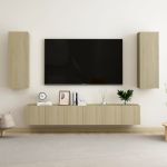 Set de dulapuri TV, 5 piese, stejar sonoma, lemn prelucrat GartenMobel Dekor