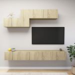 Set de dulapuri TV, 6 piese, stejar sonoma, lemn prelucrat GartenMobel Dekor