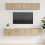 Set dulap TV, 5 piese, stejar sonoma, lemn prelucrat GartenMobel Dekor