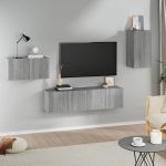 Set dulapuri TV, 4 piese, gri sonoma, lemn prelucrat GartenMobel Dekor