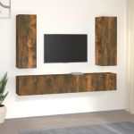 Set dulapuri TV, 5 piese, stejar fumuriu, lemn prelucrat GartenMobel Dekor