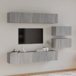 Set dulapuri TV, 6 piese, gri sonoma, lemn prelucrat GartenMobel Dekor