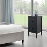Noptiera Urjala 52x27x25cm MDF negru [en.casa] *80286705* HausGarden Leisure