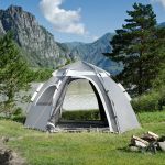 Cort camping Nybro  240 x 205 x 140 cm gri inchis / gri deschis [pro.tec] HausGarden Leisure