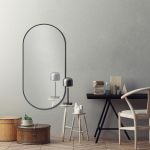 Oglinda de perete baie Corato  aluminiu negru [en.casa] HausGarden Leisure
