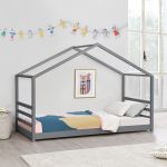 Pat copii Vardo DG90 gri inchis mat lacuit [en.casa] HausGarden Leisure