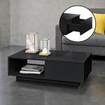 Masuta cafea BiskraS cu spatiu depozitare negru lucios [en.casa] HausGarden Leisure
