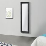 Oglinda de perete Livorno S 132 x 42 x 3,5 cm lemn negru [en.casa] HausGarden Leisure