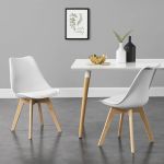 Scaune design Tori set 2 buc 81 x 49 x 57cm alb [en.casa] HausGarden Leisure