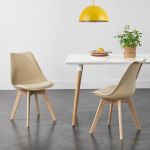 Scaune design Tori set 2 buc 81 x 49 x 57cm bej [en.casa] HausGarden Leisure