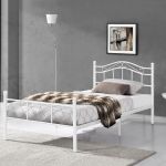 [en.casa]® Pat cadru metalic vintage Dina - 120 x 200 cm (alb) HausGarden Leisure