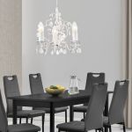 Lustra design Luzern cu 3 brate E14 imitatie cristal 140 cm alb [lux.pro] HausGarden Leisure