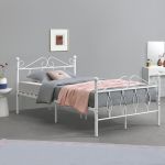 Pat metalic Apolda 120x200 cm 200 Kg alb mat [en.casa] HausGarden Leisure