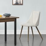 Set 2 bucati scaune tapitate Danzig B bej/efect lemn [en.casa] HausGarden Leisure