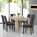 Set OakGE masa bucatarie cu 6 scaune multicolor [en.casa] HausGarden Leisure