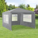 Pavilion gradina AAGP-9602 gri inchis 400 x 300 x 255 cm [casa.pro] HausGarden Leisure