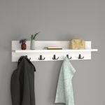 Cuier perete Hammarö 80x13x18cm pal alb [en.casa] HausGarden Leisure