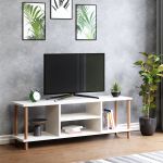 Masa TV Eroskobing  43x120x29 cm alb [en.casa] HausGarden Leisure