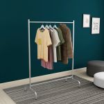 Suport haine Staffanstorp 137x104x48cm metal argintiu [en.casa] HausGarden Leisure