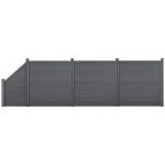 [neu.holz] Set Olimp gard WPC 3 panouri patrate si 1 panou inclinat AAWP-9903, 183 x 625 cm, lemn/plastic, gri HausGarden Leisure