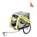 Remorca bicicleta transport caine Pet Joy 138 x 71 x 90 cm galben gri negru [pro.tec] HausGarden Leisure