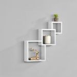 [en.casa]® Raft Design Retro Style, 1 raft perete Modell 25, en.casa, MDF, alb mat lacuit HausGarden Leisure